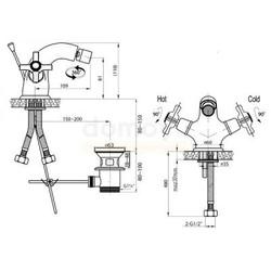 Смеситель для биде Cezares Lord BS1, бронза