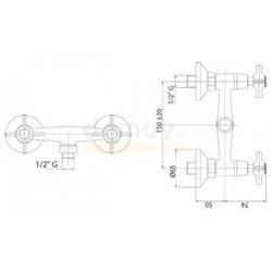 Смеситель для душа Cezares Lord DS, настенный, золото