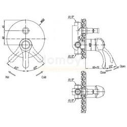 Смеситель для ванны Cezares Lira VDIM, встраиваемый, хром