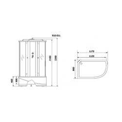 Душевая кабина с гидромассажем Niagara Ultra NG-910-01L 120x80
