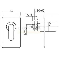 Смеситель для душа Cezares Heaven DIM, встраиваемый