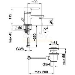Смеситель для умывальника Armatura Granat 5522-815-00 с донным клапаном