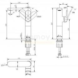 Смеситель для умывальника BelBagno Ferrano, отдельностоящий