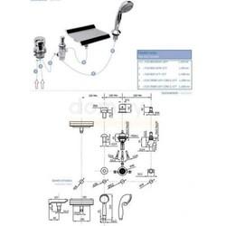 Смеситель на борт ванны Vega Grand Lux, 4 отверстия