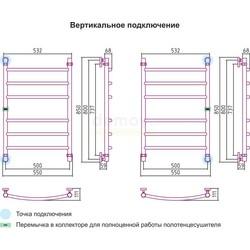 Полотенцесушитель водяной Сунержа Галант 80x50 ( черный хром )