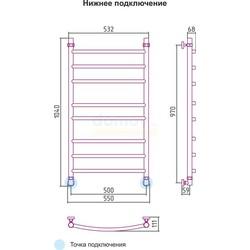 Полотенцесушитель водяной Сунержа Галант 100x50 ( черный хром )