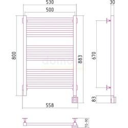 Полотенцесушитель электрический Сунержа Модус 80x50, правый