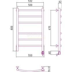 Полотенцесушитель электрический Сунержа Галант 80x50, правый