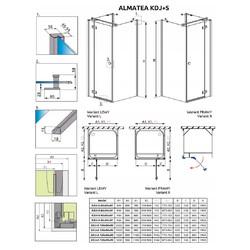 Душевой уголок Radaway Almatea KDJ+S 90x80Lx90