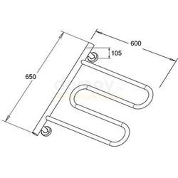 Полотенцесушитель ZorG 65x60, электрический, правый, поворотный