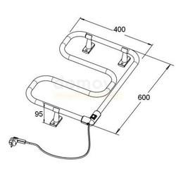 Полотенцесушитель ZorG 60x40, электрический, правый
