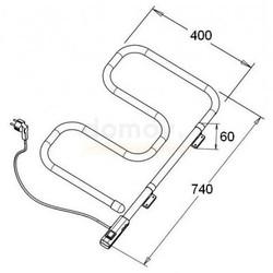 Полотенцесушитель ZorG 74x40, электрический, правый, поворотный