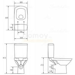 Унитаз напольный с пневмо-крышкой Cersanit Carina, универсальный выпуск