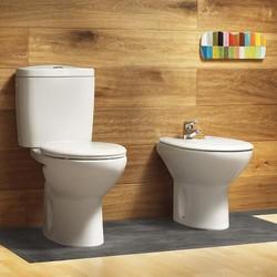 Унитаз напольный с пневмо-крышкой Duroplast Roca Victoria, горизонтальный выпуск