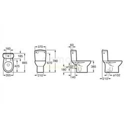 Унитаз напольный с пневмо-крышкой Duroplast Roca Victoria, горизонтальный выпуск