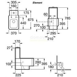 Унитаз напольный Roca Element, универсальный выпуск
