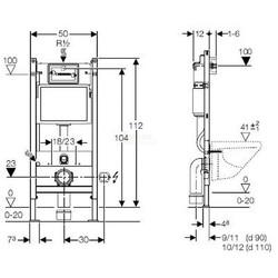 Инсталляция для унитаза Geberit Duofix Delta H112 458.102.21.1, с кнопкой