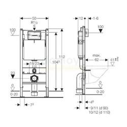Инсталляция для унитаза Geberit Duofix Платтенбау Sigma H112 111.362.00.5