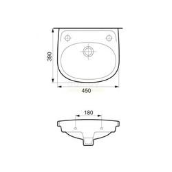 Умывальник Cersanit Eko 2000 45 настенный, левый