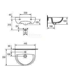 Умывальник Cersanit President P 45 универсальный