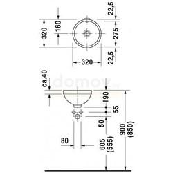 Умывальник Duravit Architec 32 мебельный