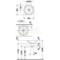 Умывальник Duravit Bagnella 48 мебельный