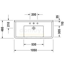 Умывальник Duravit Starck 3 105 универсальный