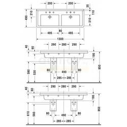 Умывальник Duravit Starck 3 130 универсальный