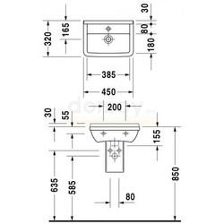 Умывальник Duravit Starck 3 45 настенный