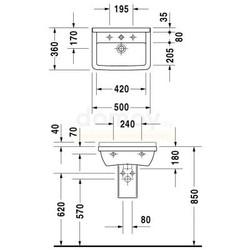 Умывальник Duravit Starck 3 50 настенный