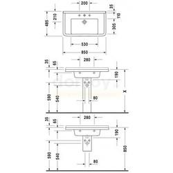 Умывальник Duravit Starck 3 85 универсальный
