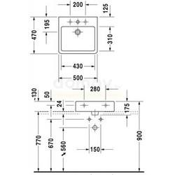 Умывальник Duravit Vero 50 универсальный