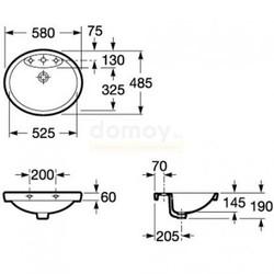 Умывальник Roca Dama Senso 58 A327515000 врезной