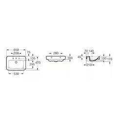 Умывальник Roca Dama Senso Square 65 A32751A000 настенный