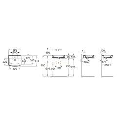 Умывальник Roca Hall 52 A32788200H мебельный