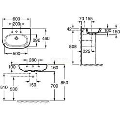 Умывальник Roca N-Meridian 60 A327242000 настенный