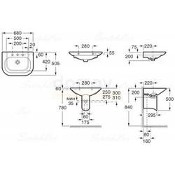 Умывальник Roca Nexo 68 A327640000 настенный