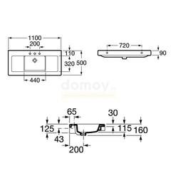 Умывальник Roca Stratum 110 А327631000 универсальный