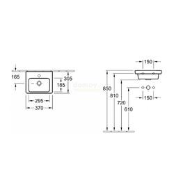 Умывальник Villeroy&Boch Subway 2.0 37, настенный
