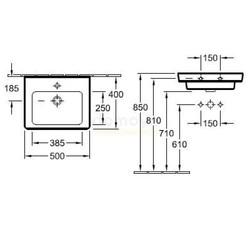 Умывальник Villeroy&Boch Subway 2.0 50, мебельный