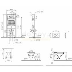 Унитаз подвесной с инсталляцией Vitra S20, с крышкой