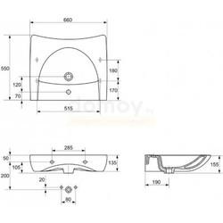 Умывальник Cersanit Etiuda 65 настенный, для инвалидов