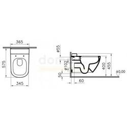 Унитаз подвесной Vitra D-Light Rim-ex