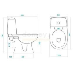 Унитаз напольный Santek Цезарь, с крышкой, горизонтальный выпуск