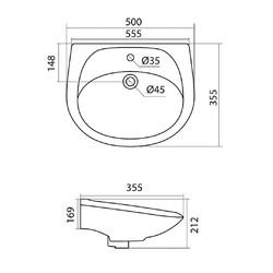 Умывальник Santek Бриз 50 настенный