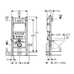 Инсталляция для унитаза Geberit Duofix Plattenbau, кнопка Delta21 белая