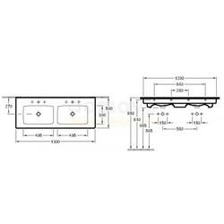Умывальник Villeroy&Boch Venticello 130, универсальный, двойной