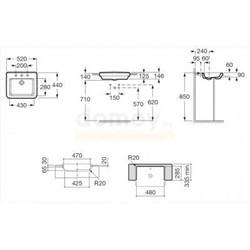 Умывальник Roca Dama-N 52 A32778S000, врезной