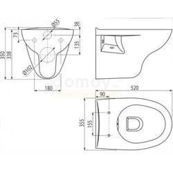 Унитаз подвесной с инсталляцией AlcaPlast Rimflow, с крышкой, кнопкой M171