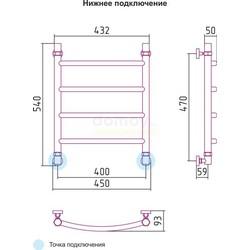 Полотенцесушитель водяной Сунержа Галант 50x40, палитра RAL, боковое подключение